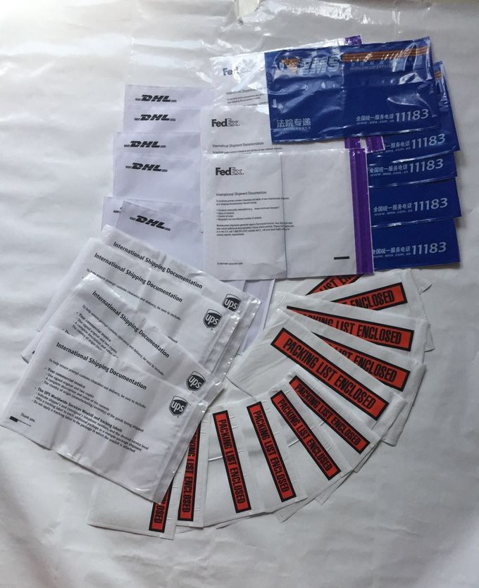los sobres plásticos de la etiqueta del paquete de los 235x175MM para protegen el documento limpio y la seguridad